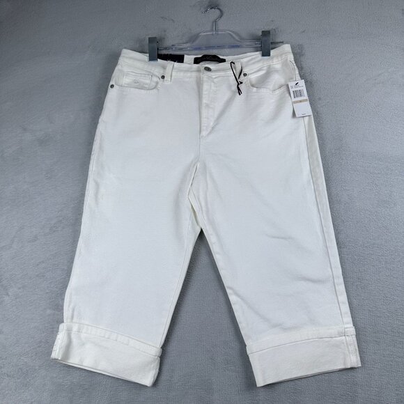 Gloria Vanderbilt Amanda Capri Jeans Women Size 12 Ultra Stretch High Rise White - Picture 1 of 12